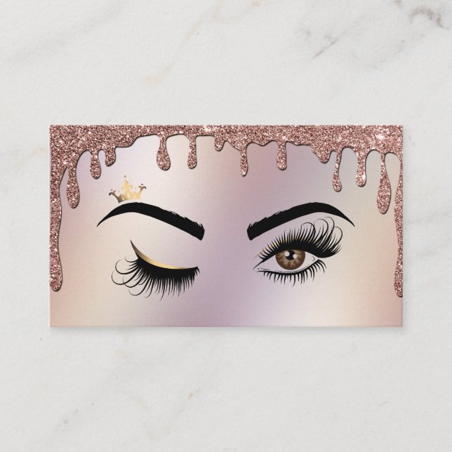 Drilling Gold Makeup artist Wink Eye Lashes Visitenkarte (Vorderseite)