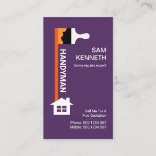 Drilling Red Paint Brush Handyman Zuhause Reparatu Visitenkarte