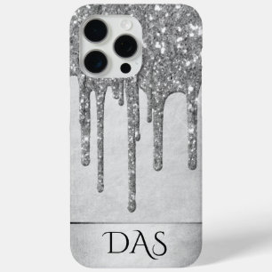 Drilling Silvery Glitzer   Platinum Glam Monogram Case-Mate iPhone Hülle
