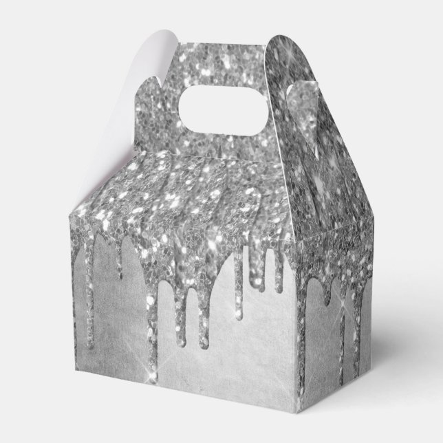 Drilling Silvery Glitzer | Platinum Imitats Metall Geschenkschachtel (Vorderseite)