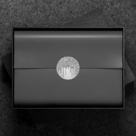 Drilling Silvery Glitzer | Platinum Imitats Metall Runder Aufkleber