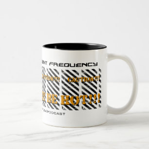 Dringende Frequenz VORSICHT Grunge-Tasse WEISSES Zweifarbige Tasse