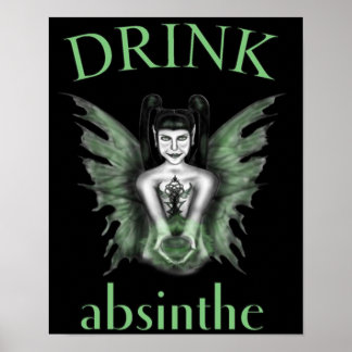 Drink Absinthe Gothic Fairy Poster