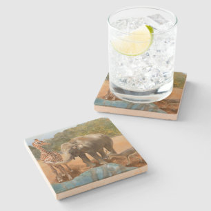 Drink Coasters - Kunst von Debbie Davidsohn - Gesc Steinuntersetzer