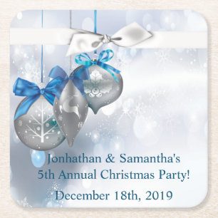 Drink Coasters Ornaments Schneeflocken Schneeflock Rechteckiger Pappuntersetzer