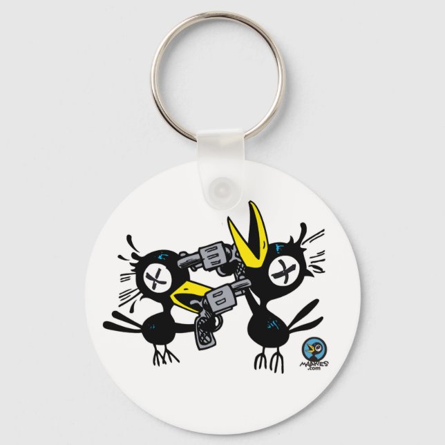 Drink Crow POW! Schlüsselkette Schlüsselanhänger (Vorderseite)