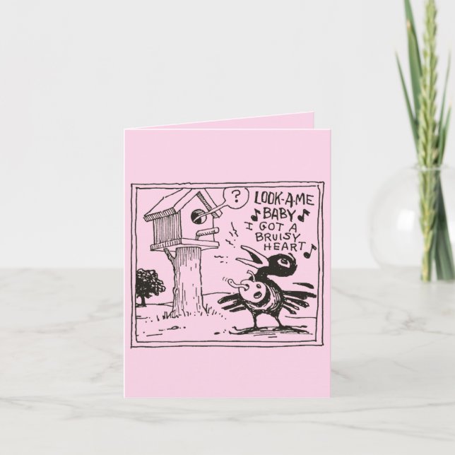 Drink Crow Valentine Card Karte (Vorderseite)