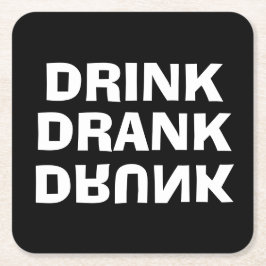 Drink getrunken Betrunken Black Rechteckiger Pappuntersetzer