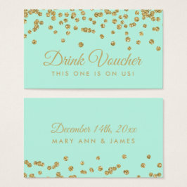 Drink Gutschein Gold Imitate Glitzer Confetti Mint