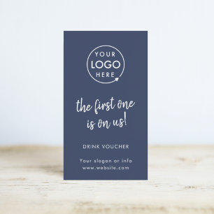 Drink-Gutschein   Navy Blue Event Card Visitenkarte