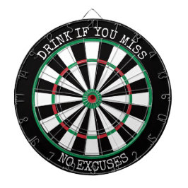 Drink If You Miss – No Excuses Dartboard Dartscheibe