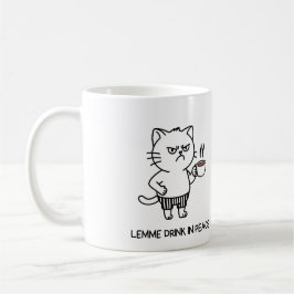 Drink in Peace Introvert Coffee Grumpy Cat Tasse