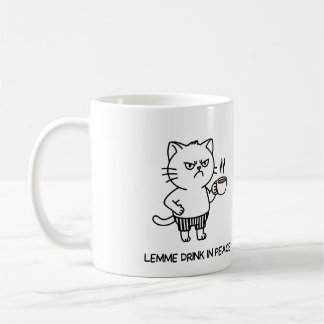 Drink in Peace Introvert Coffee Grumpy Cat Tasse