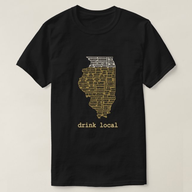 Drink Local - Illinois Bierbrauer Classic Shirt (Design vorne)