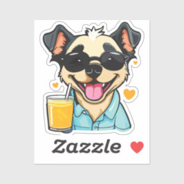 drink-loving dog aufkleber