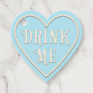 "Drink Me" Tee Party Blue Heart Personalisiert Geschenkanhänger