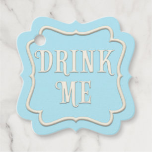 "Drink Me" Wunderland Tee Party Blau Personalisier Geschenkanhänger