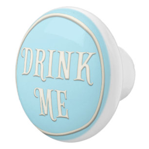 "Drink Me" Wunderland Tee Party Pastel Blue Keramikknauf