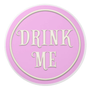 "Drink Me" Wunderland Tee Party Pastel Pink Keramikknauf