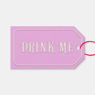 "Drink Me" Wunderland Tee Party Rosa Personalisier Geschenkanhänger
