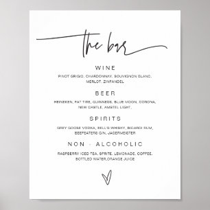 Drink Menu Wedding Bar Sign Empfang Poster