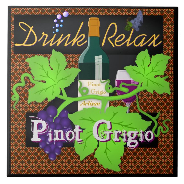 Drink Relax Pinot Grigio 2.0 Tile Fliese (Vorderseite)