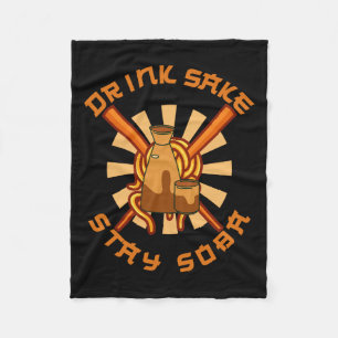 Drink Sake Bleibe Soba Funny Japanischer Feinschme Fleecedecke