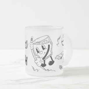 Drink & Sketch (black and white) Mattglastasse