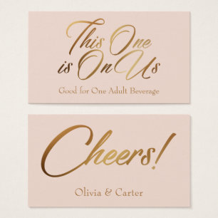 Drink Tickets, kühl, elegantes Gold-Script auf Blu