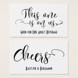 Drink Tickets mit schwarzer Typografie und bearbei