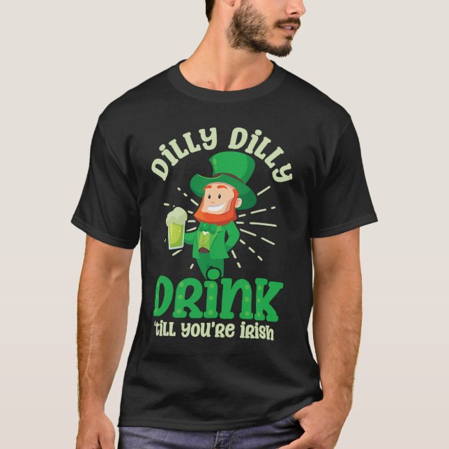Drink Until Irish  St Patricks Day T-Shirt (Vorderseite)