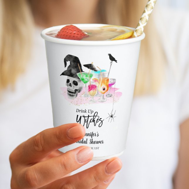 Drink Up Whitches Halloween Cocktail Brautparty Pappbecher (Von Creator hochgeladen)