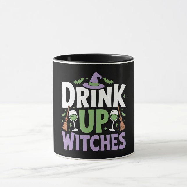 Drink Up Witches Halloween Party Tasse (Zentrum)