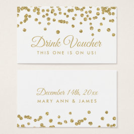 Drink Voucher Gold Imitate Glitzer Confetti White