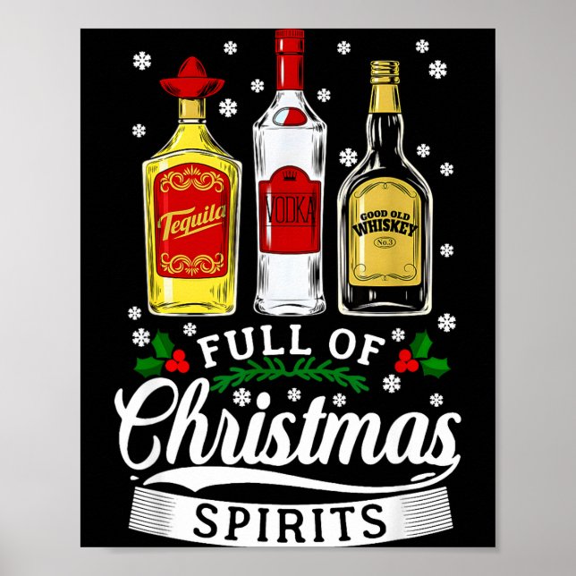 Drinking Alcohol Christmas Party Gift Full Of Chri Poster (Vorne)