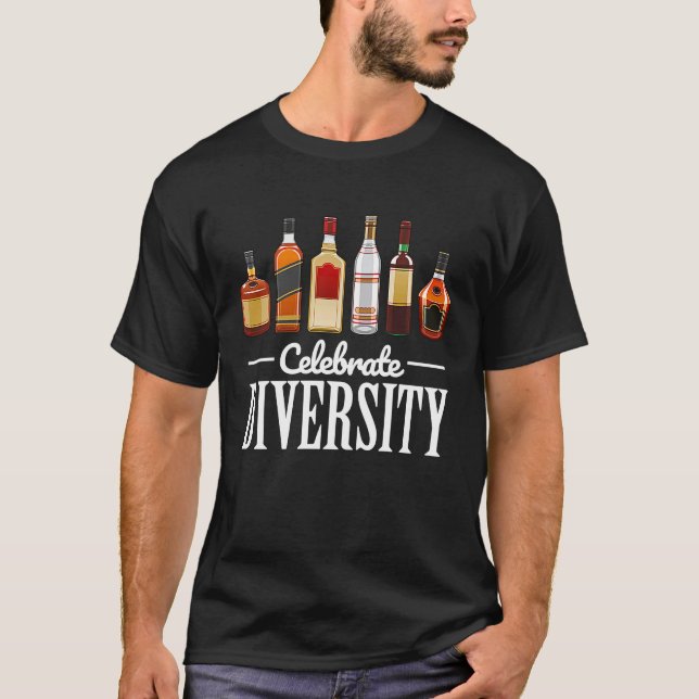 Drinking  Celebrate Diversity  for Bartender T-Shirt (Vorderseite)