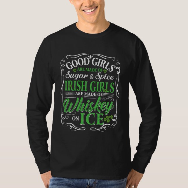 Drinking Wine St Patricks Day Whiskey Irish Ladies T-Shirt (Vorderseite)