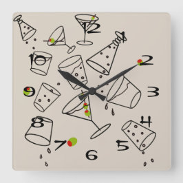 Drinks Acrylic Clock Quadratische Wanduhr