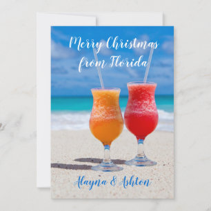 Drinks am Strand Florida Weihnachtsfeiertag Gruß Feiertagskarte