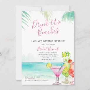 Drinks an den Stränden Tropische Cocktails Bridal  Einladung