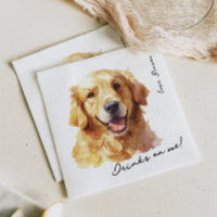 Drinks auf Me Pet Golden Retriever Hochzeit Napkin