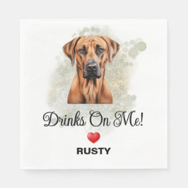 Drinks auf Me Rhodesian Ridgeback Hochzeit Serviette