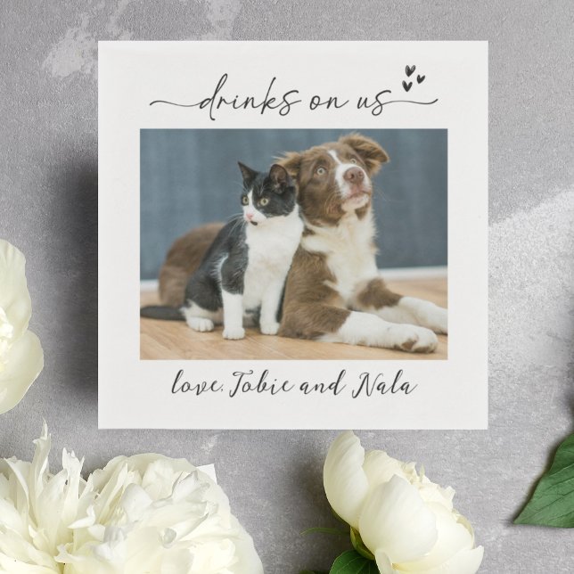 Drinks auf unserer Dog Cat Foto Empfang Cocktail Serviette (Von Creator hochgeladen)
