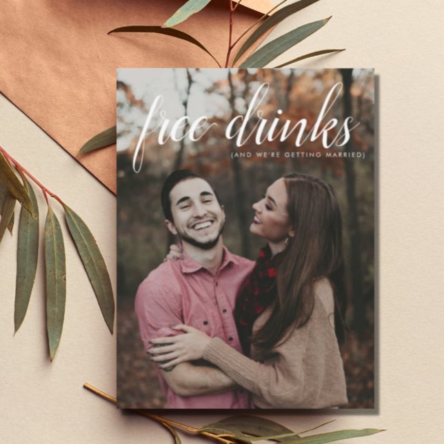 Drinks Hochzeitsfest Save the Date - Foto Ankündigungspostkarte (Von Creator hochgeladen)