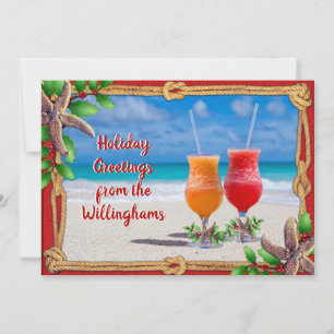 Drinks in den Sand Weihnachtskarten von Couple Karte