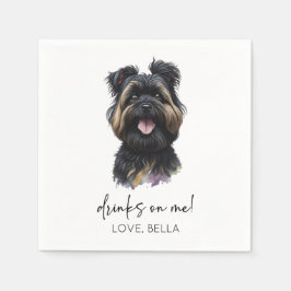 Drinks On Me! Affenpinscher Dog Wedding Serviette