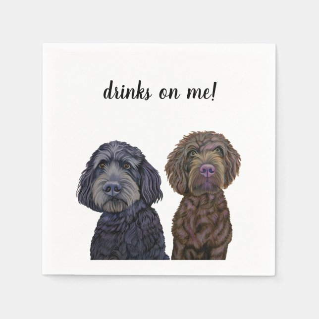 "Drinks on me" Hochzeitscocktail Napkins Serviette (Vorderseite)