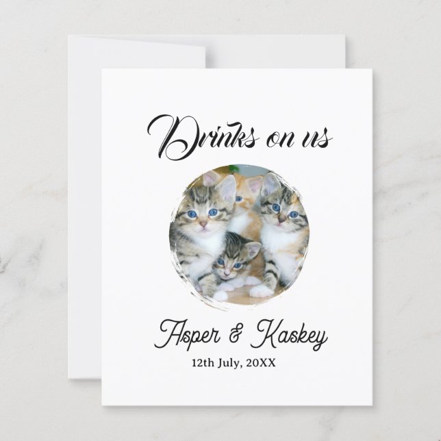 Drinks on us open bar pet photo wedding couple dat (Vorderseite)