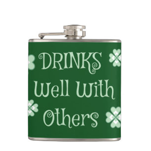 Drinks St. Patricks Day Funny Green Flachmann