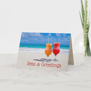 Drinks Strand Weihnachtssaison n Grüße geklappt Karte